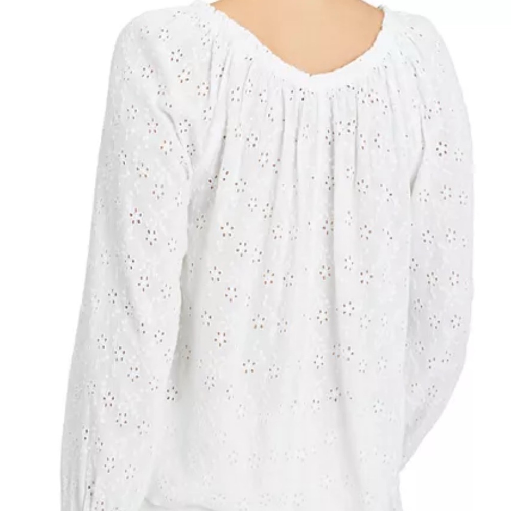 Sanctuary EUC❤️White Eyelet Blouse On/Off shoulders. - Picture 2 of 12